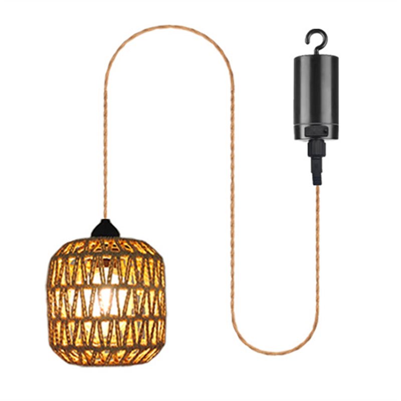 Outdoor Power For Gazebo - BHTS-직조 라탄 배터리 구동 야외 샹들리에,