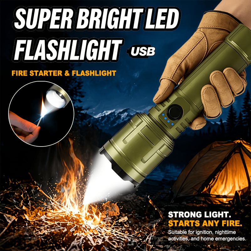 Outdoor Power Supply - 손전등 라이터 & 보조배터리 콤보, 충전식,