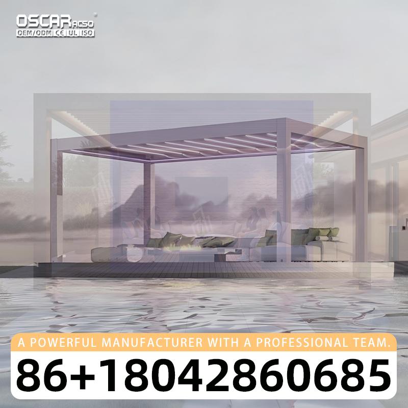 Outdoor Power For Gazebo - 넓은 공간의 전동식 알루미늄 가제보 바이오클라이매틱