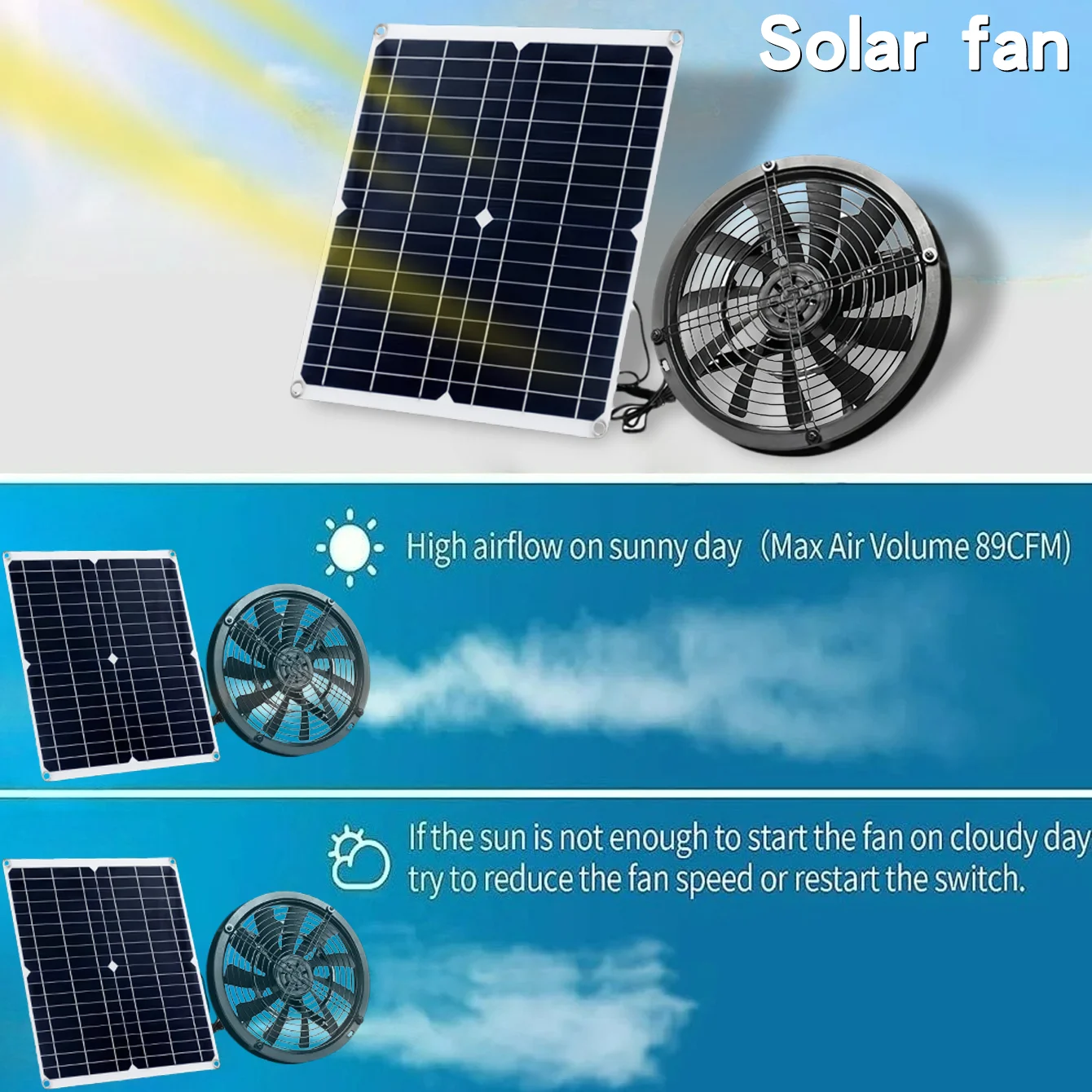 야외 태양광 방수 배기 팬 키트 15W 25W 태양 전 - Outdoor Power Vent 리뷰 및 가격