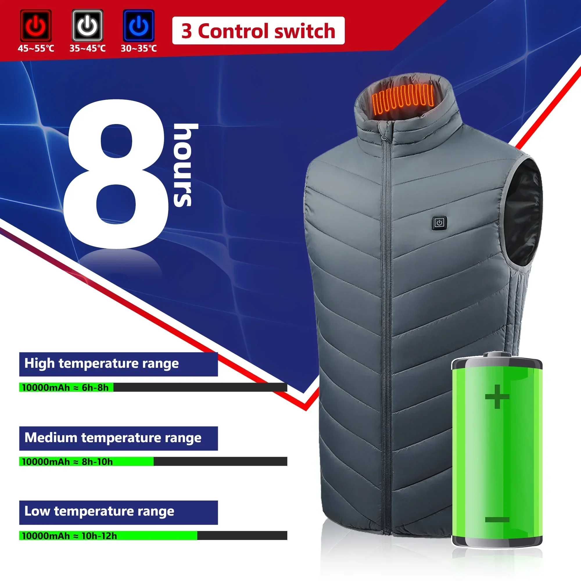 남녀공용 전기 가열 재킷, 운동복 가열 코트, 오토바이 - Outdoor Power Pedestal 리뷰 및 가격